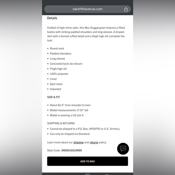 Mac Duggal Long Sleeve Gown, Women's, Green, Size 8, NWT - Picture 8 of 8